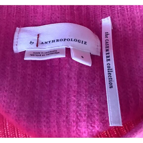 Anthropologie The Cashmere Collection Pink Ribbed Knit Poncho - Picture 6 of 8